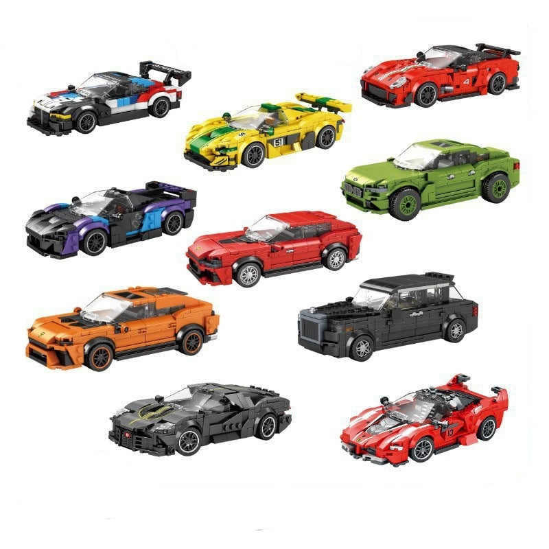 Supercar building blocks eight frame car ornaments puzzle assembled racing car model boy gift toys