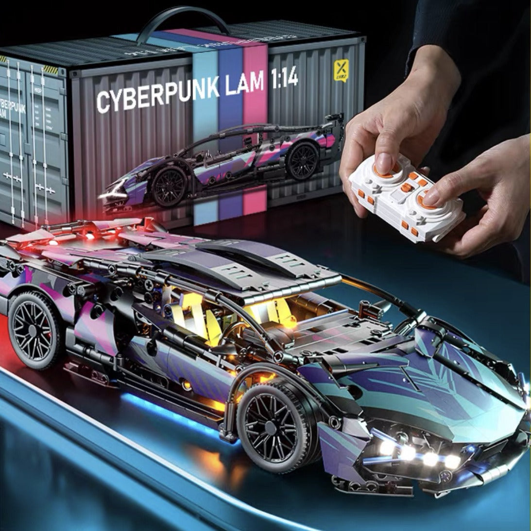 Building blocks cyberpunk 911 lambo star air guinea sports car children's toys remote control car models