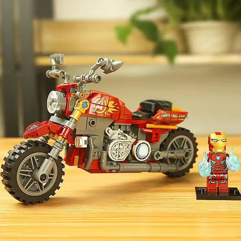 Compatible with motorcycle models, motorcycle assembly blocks, toy cars, boys, small particles, puzzle children