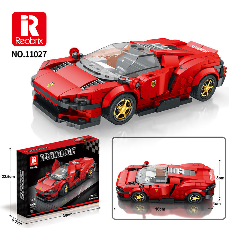 Supercar building blocks eight frame car ornaments puzzle assembled racing car model boy gift toys