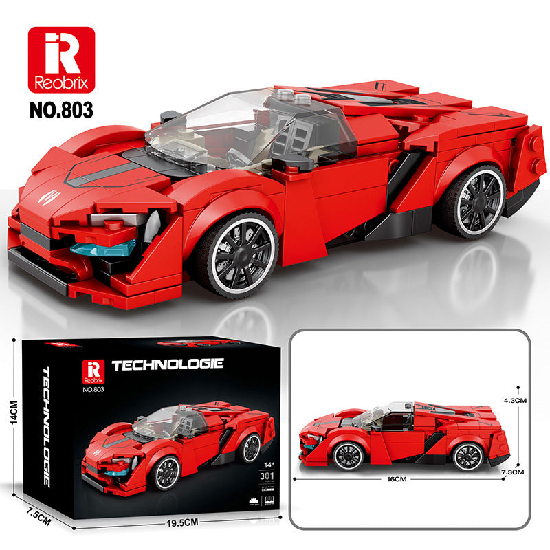 Supercar building blocks eight frame car ornaments puzzle assembled racing car model boy gift toys